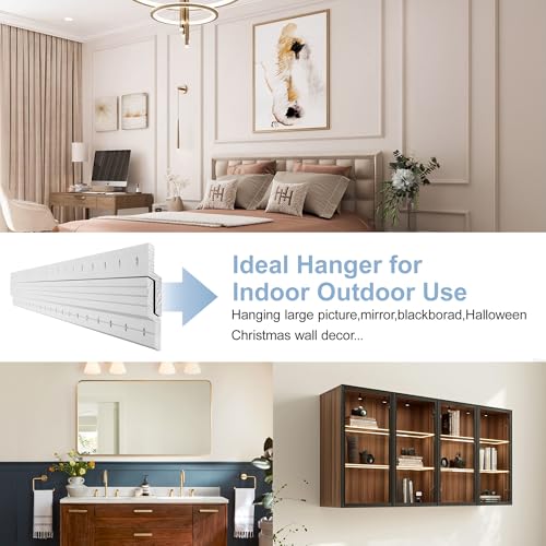 Image of 41 inch French Cleat Hanger Heavy Duty Mirror Mounting Hardware Aluminum Z Brackets Wall Hanger 250 lbs Load Interlocking Z Clips Hangers Picture Hanging Kit for Hanging Mirror, Frame - 1 Pair Silver
