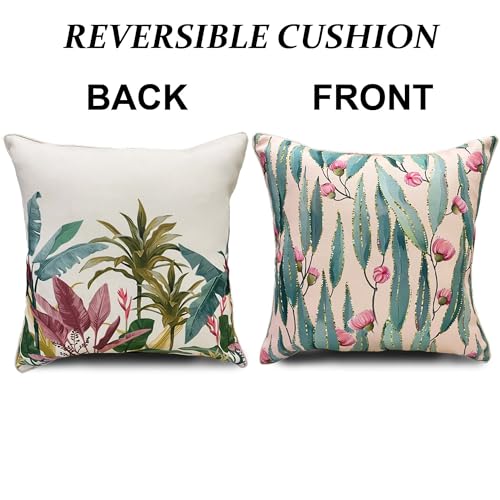 Image of Reversible Cushion Cover 16 inch x 16 inch with Invisible Zipper - Premium Stitched Sofa Cushion Cover Set of 2