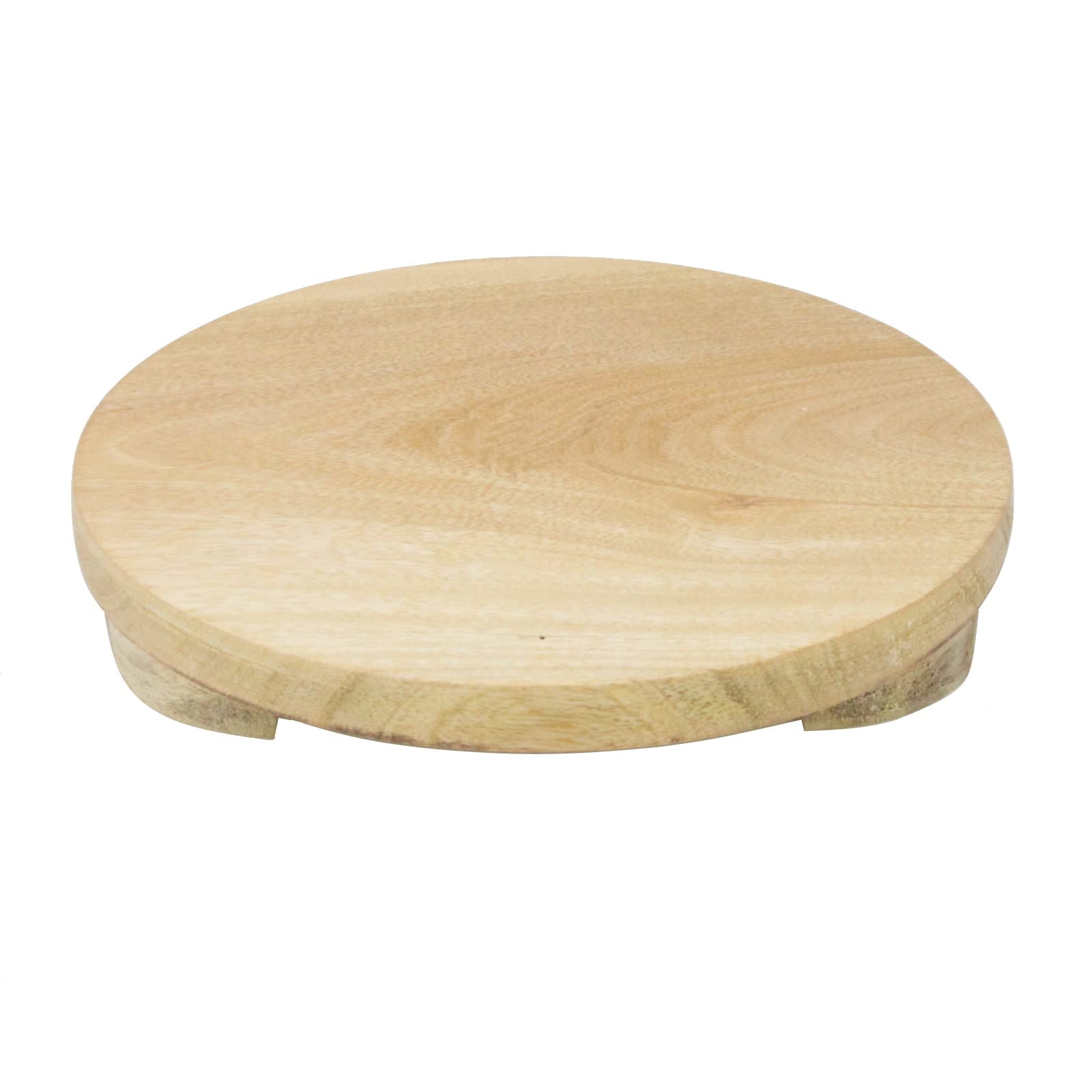 Chapati Board Wood Rolling Board Round Roti Board Chakla Indian Puri Patla Wooden Dough Pastry Tortilla Fondant Rolling Board Kneading Board with Feet Kitchen Baking Cooking (27cm)