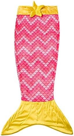 Kids Mermaid Tail Blanket for Girls Super Soft Fleece Toddler Teens Children Mermaid Sleeping Bags Best Choice for Birthday Gift,55.9 Inch Pink