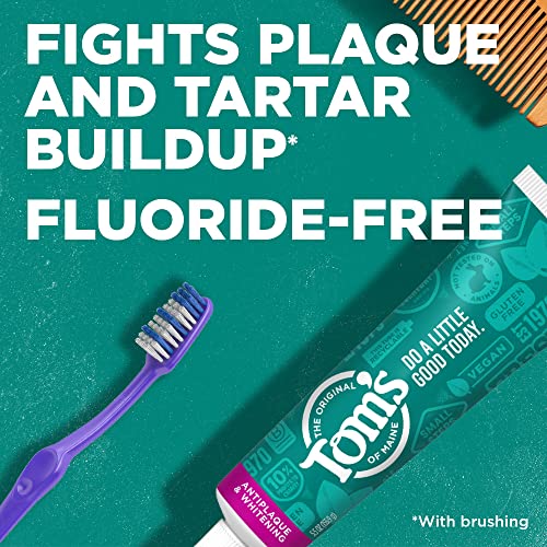 Tom's Of Maine Fluoride-Free Antiplaque & Whitening Natural Toothpaste, Fennel, 5.5 Oz (Pack Of 2) (Packaging May Vary) #TOP2