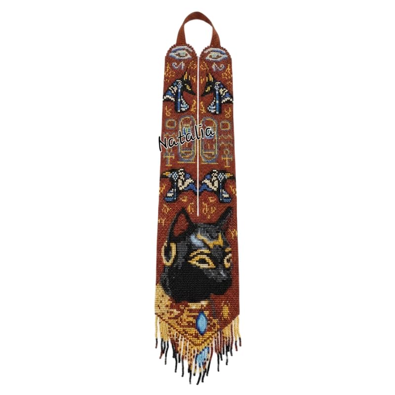 Collier ukrainien Gerdan totem chat, bijou traditionnel ethnique fait main