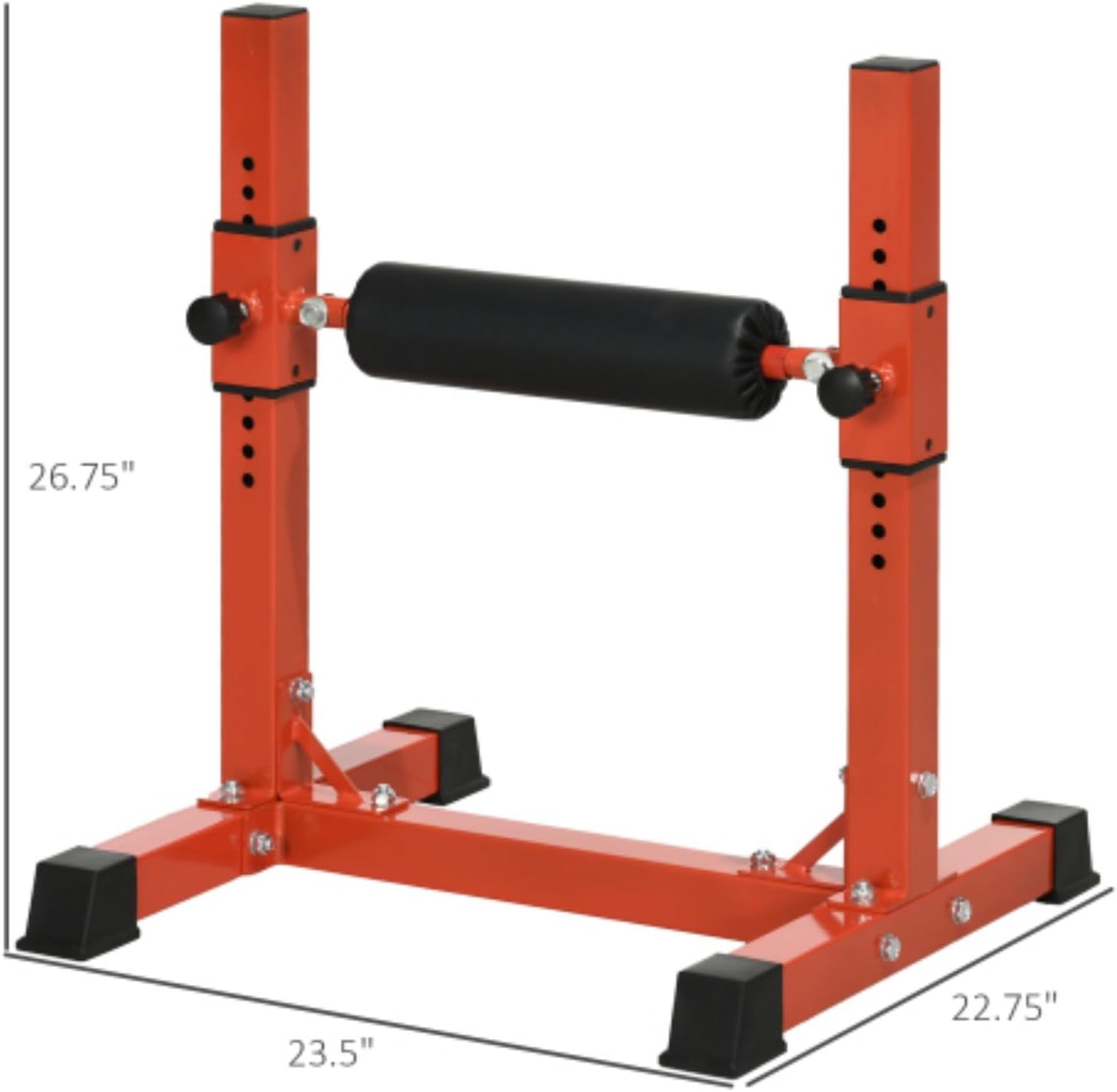 Split Squat Rack, Single-leg Squat Rack, Leg Training Rack, 12-level Adjustable Squat Roller, Suitable for Lower Limb Strength Training, Red