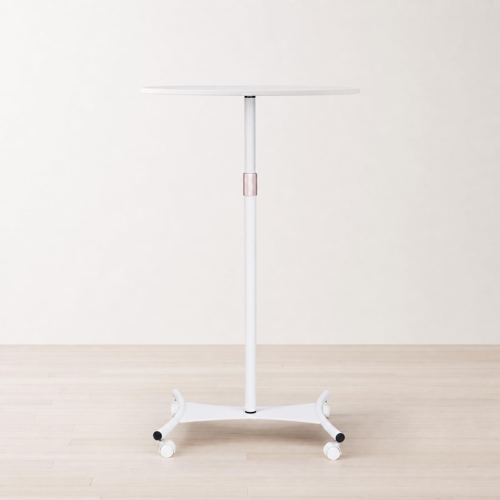 Tavolino Ruote Robusto | Design Salvaspazio Compatto, Tavolo D'appoggio, Stabile, Mobile, per Soggiorno, Bianco, Pavimento+Ruote
