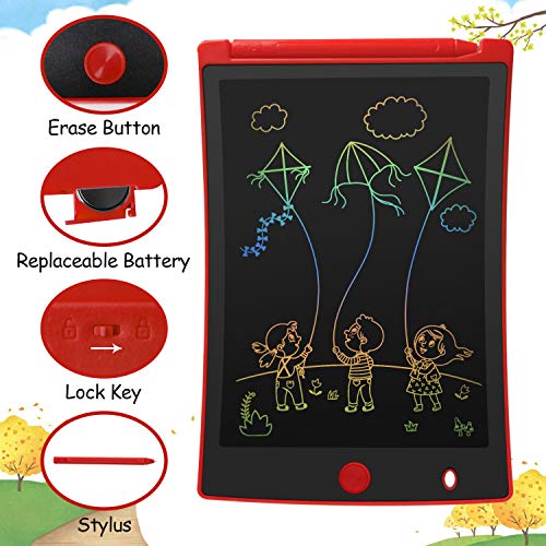 Orsen LCD Writing Tablet, Toys for 3-6 Year Old Kids, 8.5-inch Colorful Doodle Board Drawing Tablet, Kids Gifts Toys for 3 4 5 6 7 Year Old Girls Boys(Red) - Thumbnail 3