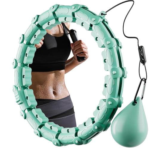 Smart Hula Ring Hoops, Weighted Hula Circle 24 Detachable Knots Fitness Ring With Weighted Ball, Gymnastic Ring, Adult Kids Exercise Hoop for Weight Loss, Body Sculpting Machine