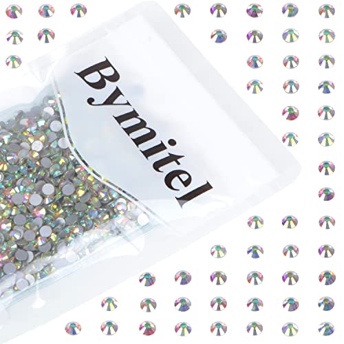 Image of 2880 Pieces 2880 Pieces Non-Hotfix Round Crystal Glass Flat Back Rhinestones for DIY Jewelry Making with a Picking Pen (SS6, 2880pcs, Crystal AB)