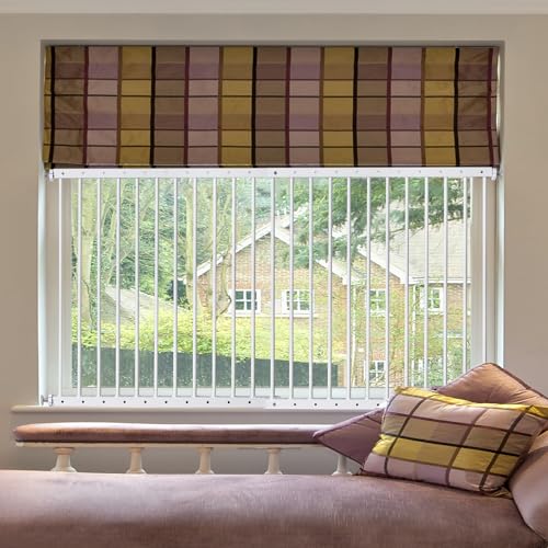 Window Safety Guards for Children Kids Toddler,Adjustable 32.9'-61.4' Wide Window Security Bar, Child Safety Guard Prevents Accidental Falls (White, 2 Piece)