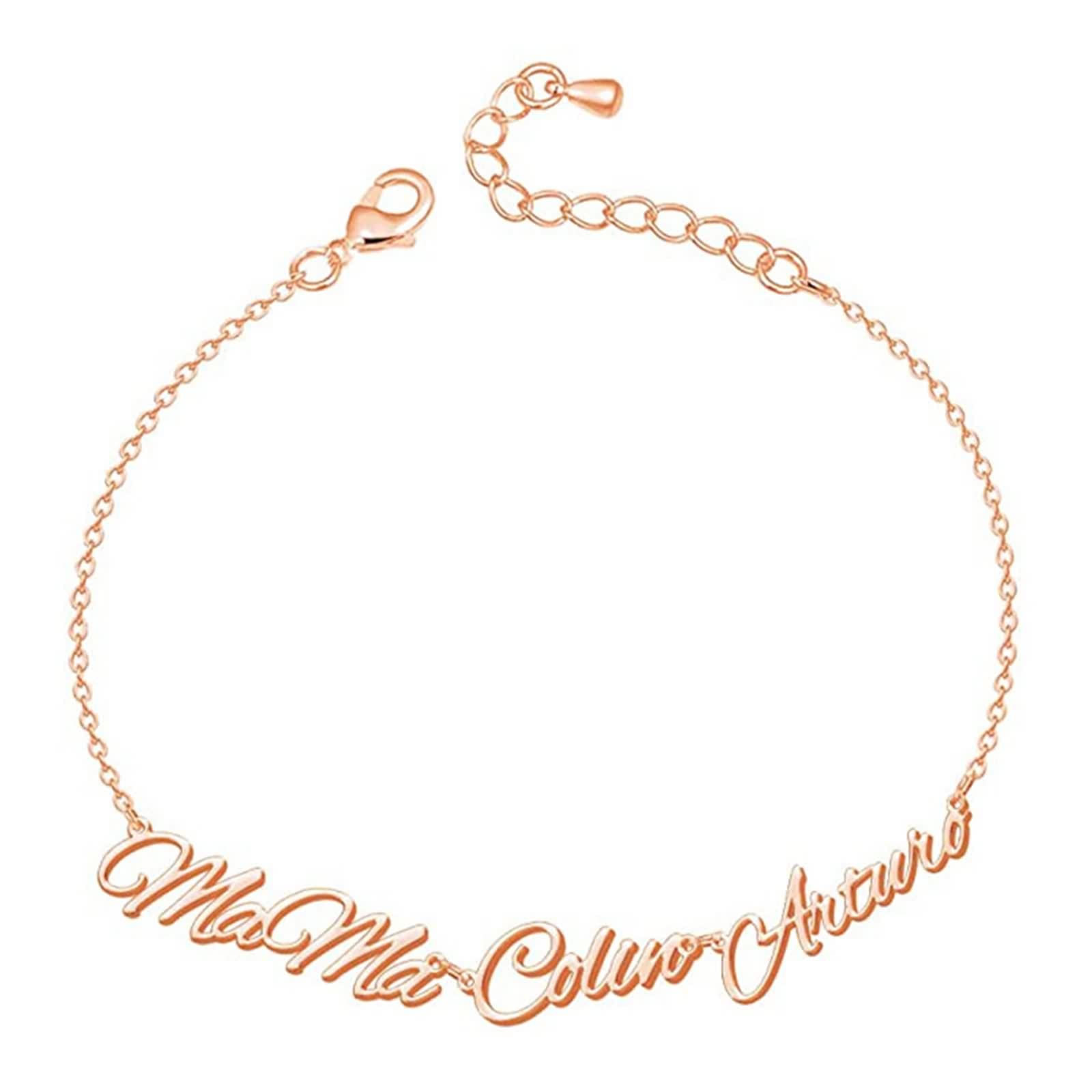 Pulsera de regalo para mujer, pulsera ajustable para mujer, cuentas del alfabeto, vintage, curativa, acero inoxidable, joyería de regalo