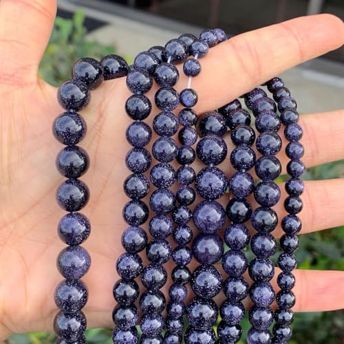 Image of 60pcs Adabele Blue Goldstone Sandstone Gemstone 6mm Round Beads
