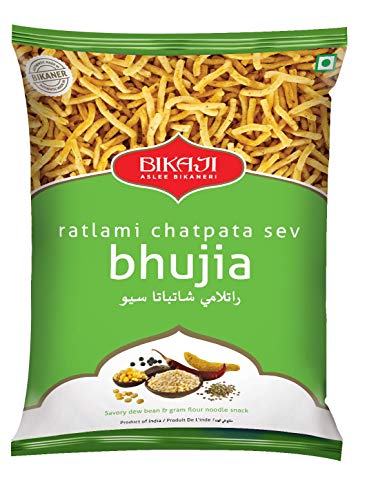 Image of Bikaji Aslee Bikaneri Ratlami Chatpata Sev Bhujia-Spicy Crunchy Gathiya-Vegetarian Snack-Traditional Indian Namkeen-400 gm