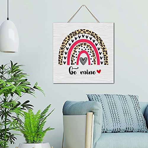 Plaque en bois Be Mine cœur rouge, l'excellence de la décoration moderne rétro