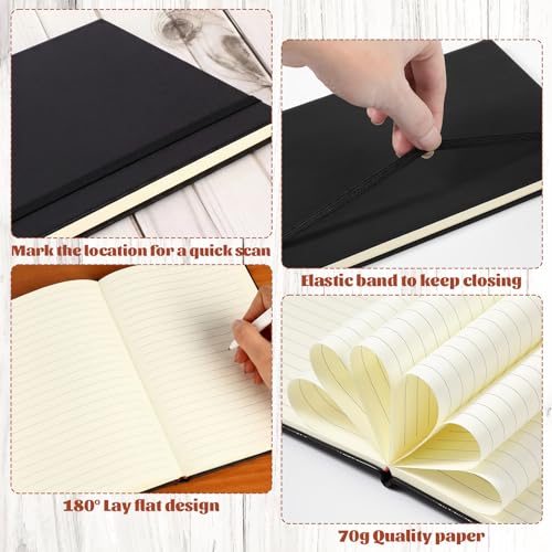 Carnets de notes lignés A5 à couverture rigide cuir pour écriture et bureau