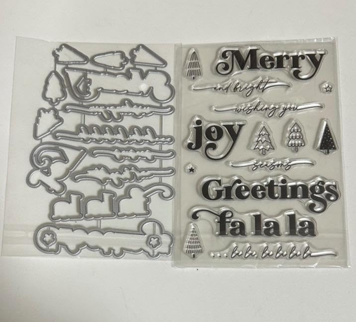 カッティングダイ スタンプ付き クリスマス メッセージ