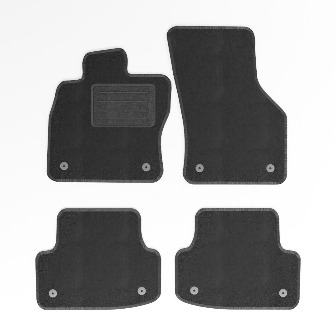 Mats4all Alfombrillas Textiles a Medida para Audi A3 2013-2020 Sportback 8VA | Antideslizantes | con Refuerzo | 4 Piezas | Alfombrillas de Coche | Juego de Alfombrillas