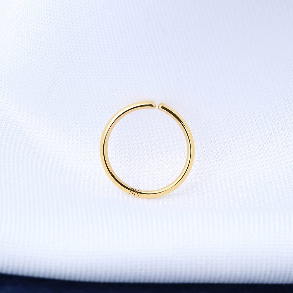 OUFER Oro 9ct Piercing Naso Hoop Donna Anellino Pircing Anello Nostril Nose Ring 20g 0.8mm Orecchio Helix Trago Rook Conch Daith Gold 6 8 10mm Uomo Gioielli Gift