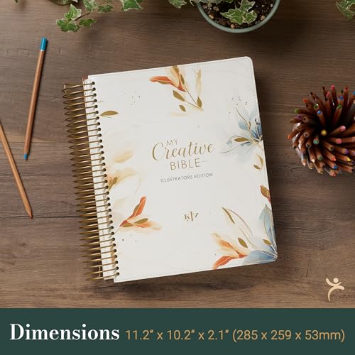Image of KJV Holy Bible, My Creative Bible - Illustrators Edition, Journal Space, Vegan Leather Flexcover, King James Version, Cream Floral Print