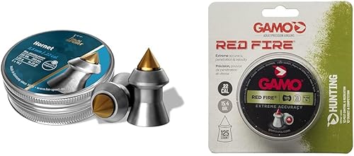 Haendler & Natermann Hornet 22 Calibre 16 Granos 200 Recuentos y Gamo Red Fire .22 Calibre 125 Recuento Airgun Pellet Bundle