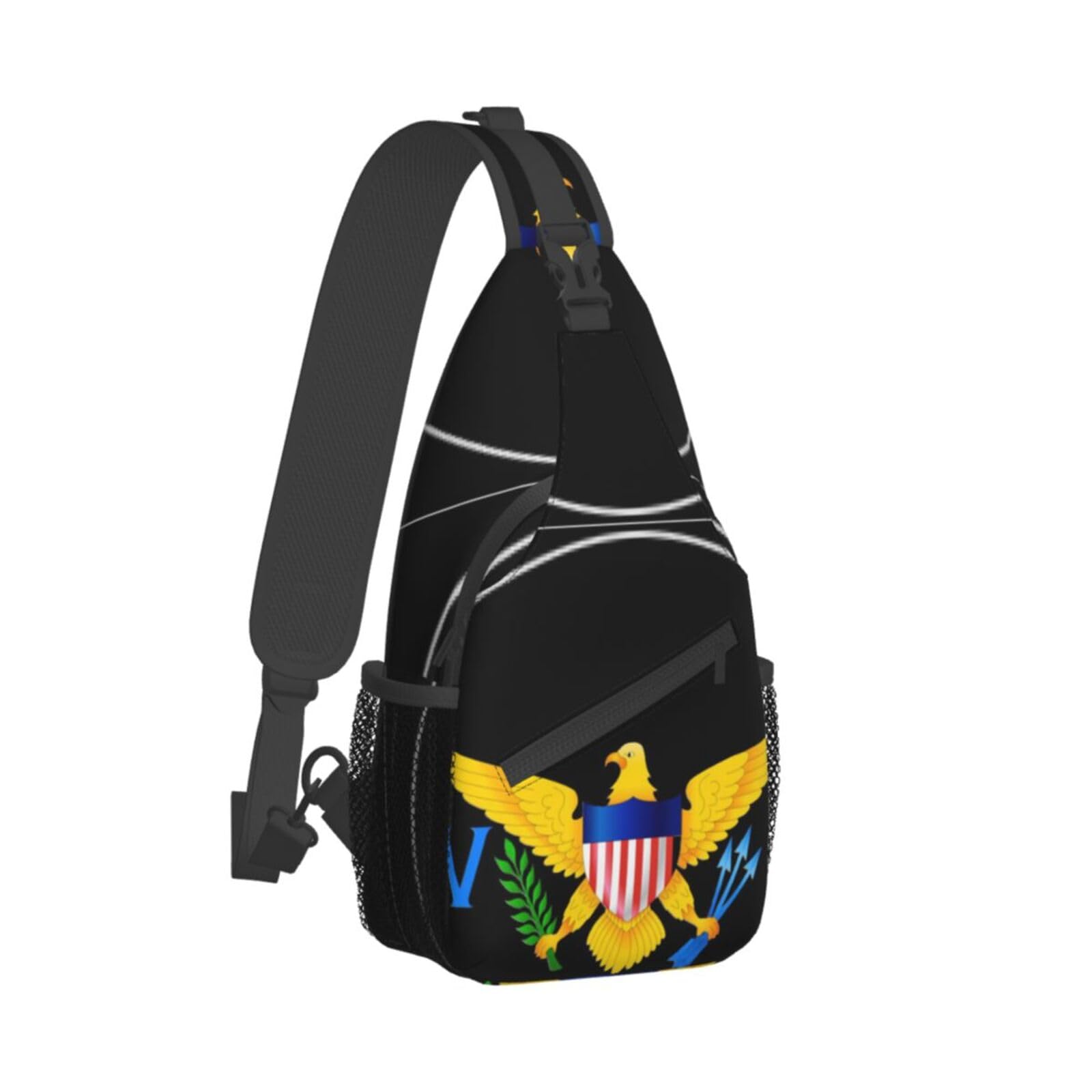 Generic Sling Backpack Virgin Islands Flag Travel Hiking Daypack Crossbody Shoulder Bag