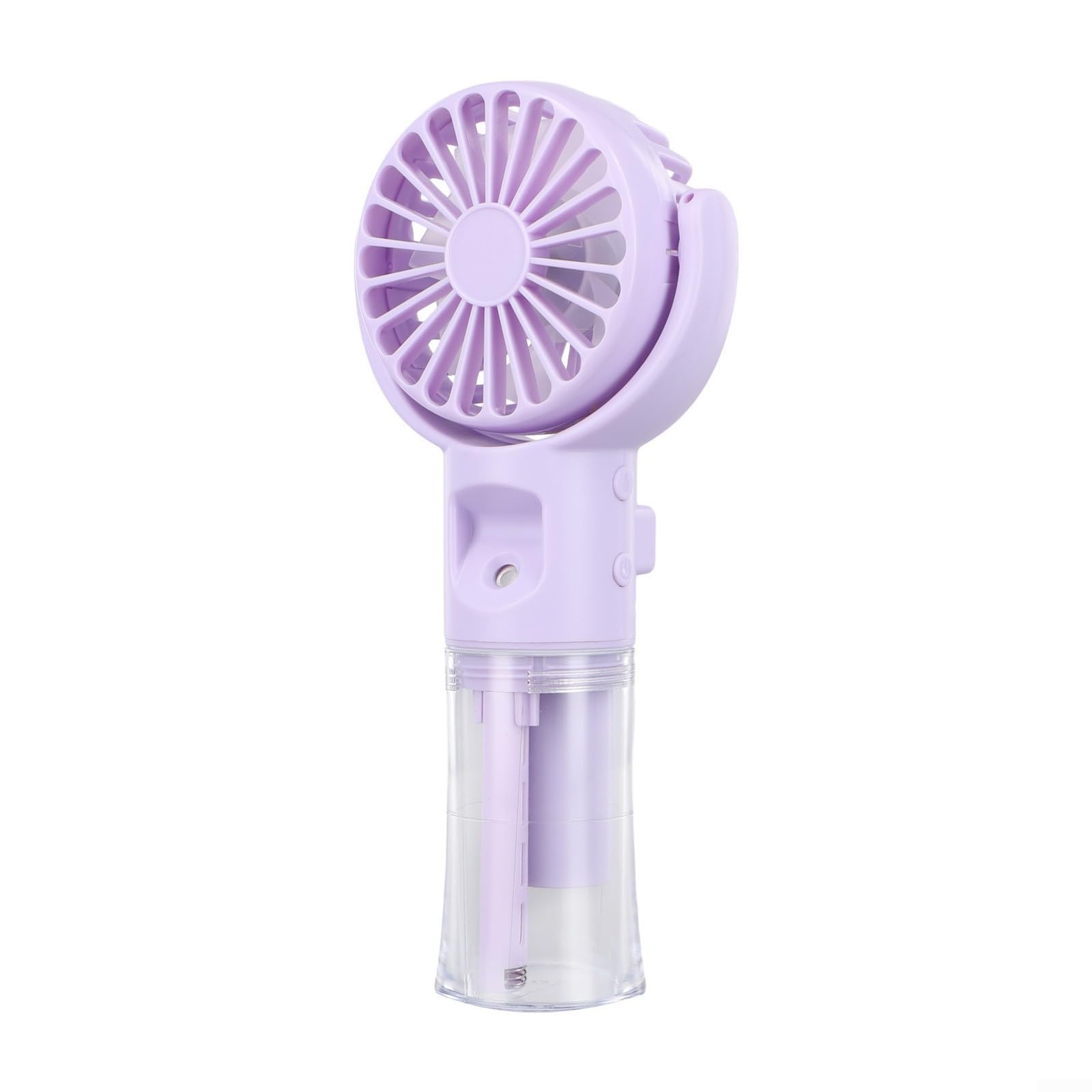 Ricaricabile per mini ventilatore rotante con nebulizzatore integrato e indicatore di livello per bambini e studenti (viola)