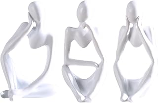 GETBSTOOP 3pcs Arte Abstracto Escultura Mini Resina Resumen Thinker Estatua Collectable Desktop Decoración del hogar para Sala de Estar