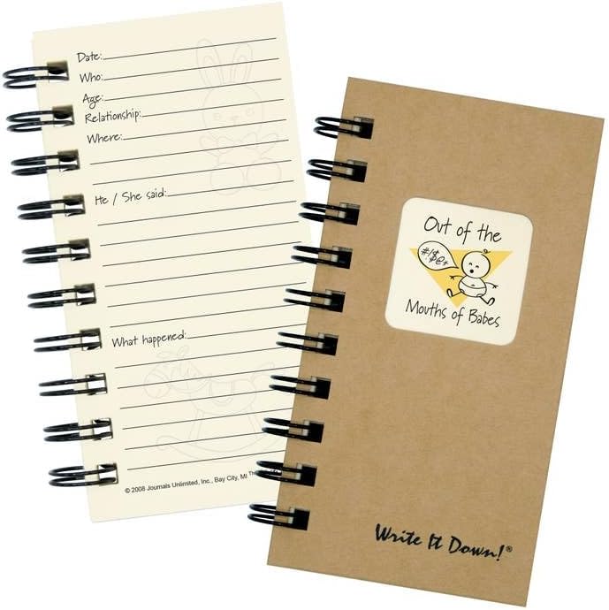 Write it Down series by Journals Unlimited, Guided Journal, Out of the Mouths of Babes Journal, Mini-Size 3โx5.5โ, Kraft Hard Cover, Made in USA