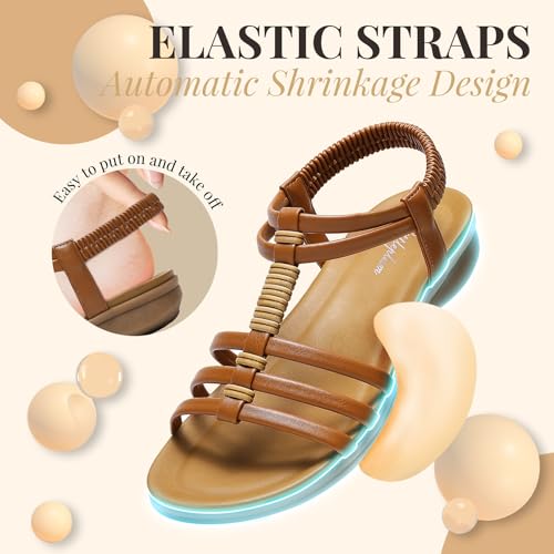 Littleplum Womens Sandals Arch Support Summer Flat Gladiator Sandals Comfortable Beach Dressy Slides for Women3