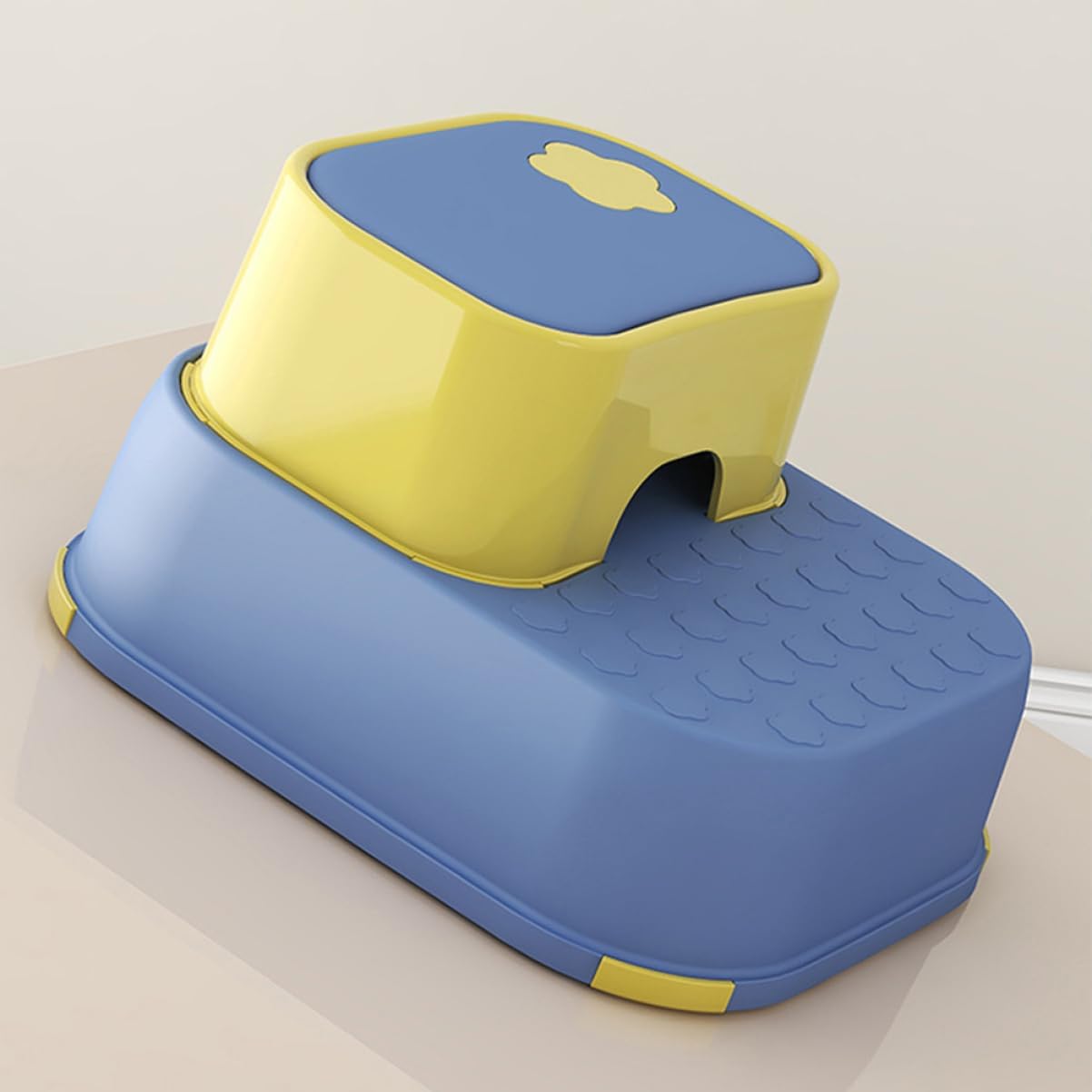 Hemoton Household Boy Girl Step Stool Dual Layer Anti-Slip Safety Stool for Bathroom Kitchen and Playroom Sturdy Lightweight Non-Slip Pads for Boy Girl and Adults Compact Design Blue