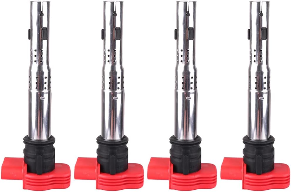 OCPTY Ignition Coil Pack for UF529 Coils for 2006-2008 for Audi for A4 3.2L/V6,2011-2019 for Porsche for Cayenne 3.0L/V6 Set of 4 Coil Packs & 4-Pins Ignition Coil