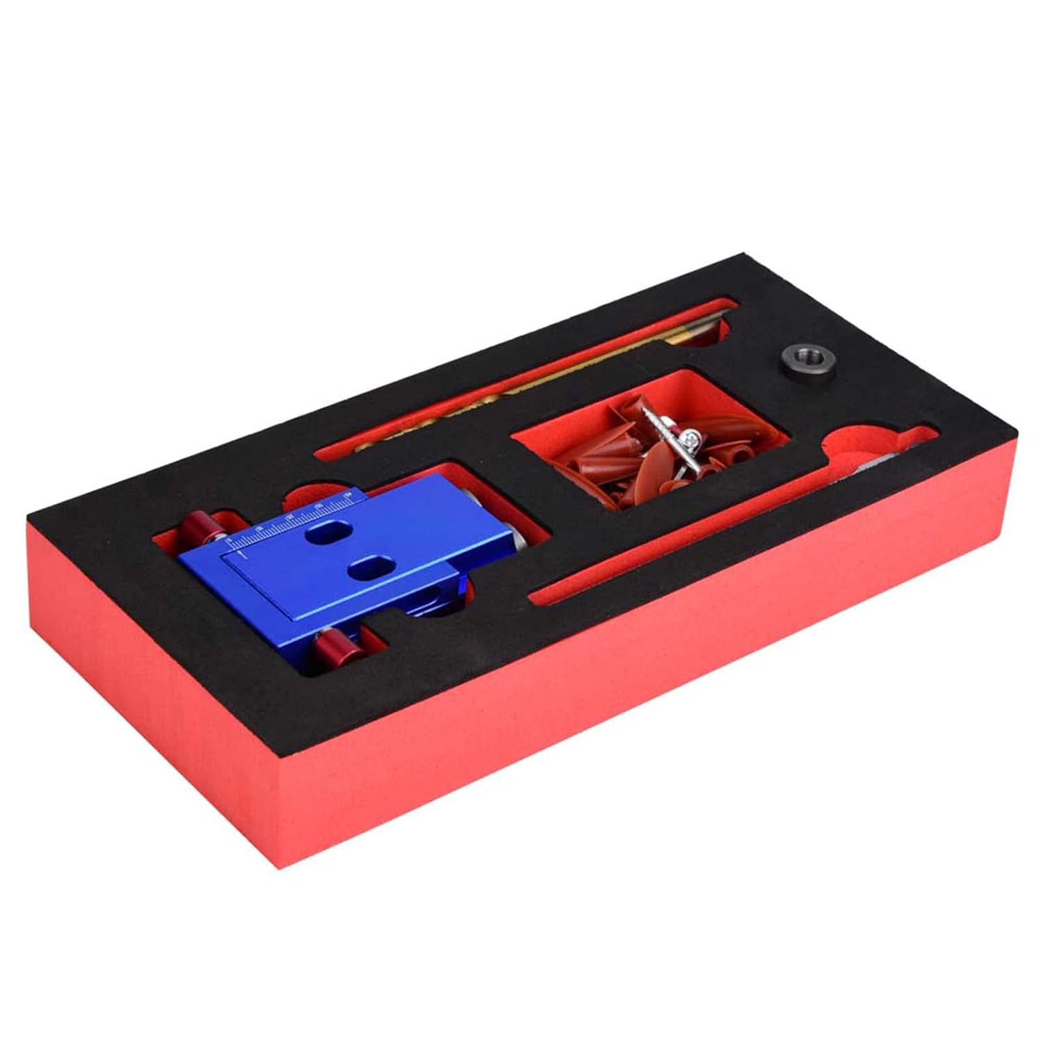 Pocket Hole Locator Screw Jig,Compact Dowel Drill Joinery Kit, Drilling Locator Woodworking Tool,for Doweling Holes,Slant Holes