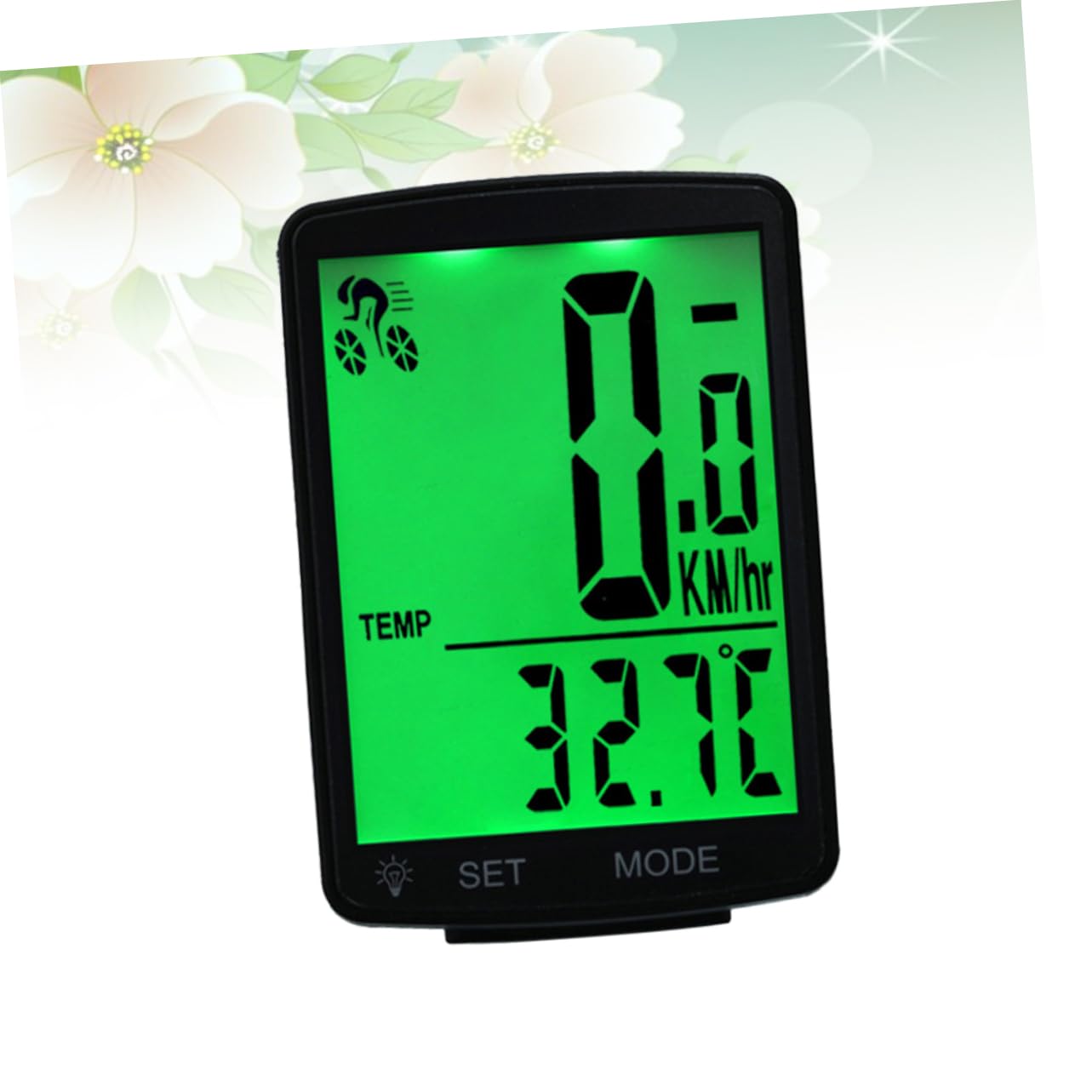 Kisangel Compteur de Vitesse de Vélo 2,8 Pouces, Écran LCD Vert
