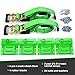 Trekassy Wheel Chock Tie-Down Kit with Rubber Blocks, (4,500lb Break Strength) Heavy Duty E Track Trailer Tire Straps for ATV, UTV, Lawn Mower- 2 Pack