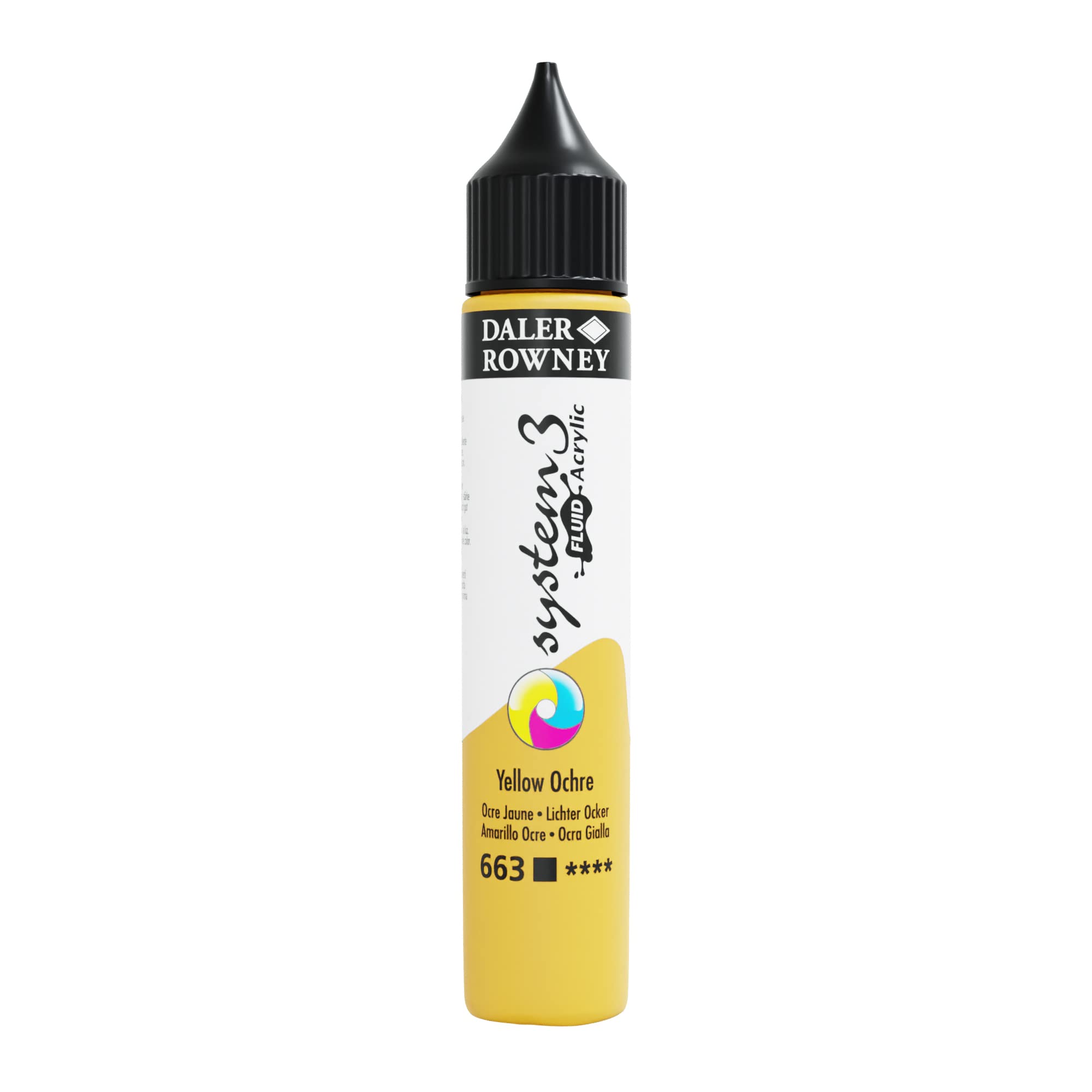 Daler Rowney Yellow Ochre Daler-Rowney System3 Acrylic Paint, Plastic Bottle, Fluid, 1Oz - 29.5 Ml,