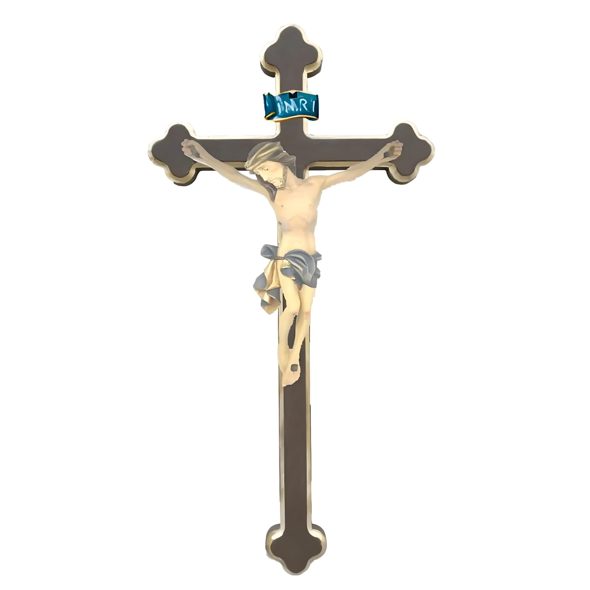 Dolfi Ciało Chrystusa na krzyżu 40 cm | Ręcznie malowane w Val Gardena | Religijny