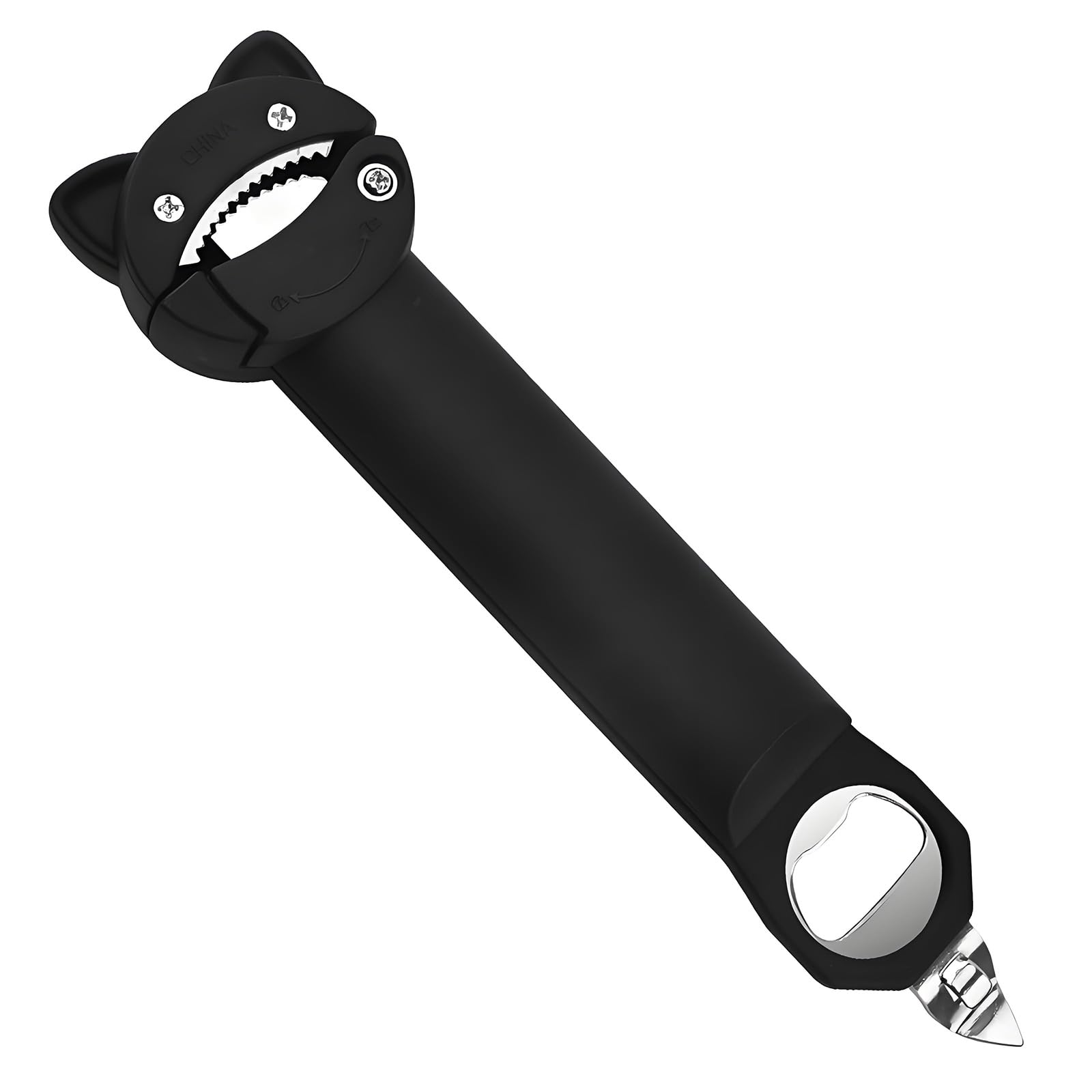 alloneslife Multipurpose Can Opener with 430 Stainless Steel and Nylon Construction Ideal for Various Bottles Jars and Container Kitchen Jar Opener Tool