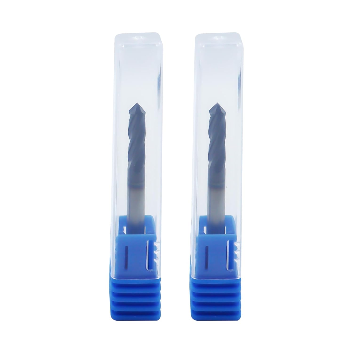 3/16in Solid Carbide Drill Mills, 2Pcs Drill Bit with AlTiN Coated and 4 Flute, 90° Included Angle Bits Tool for Medium Hardness Steel, Brass, Iron