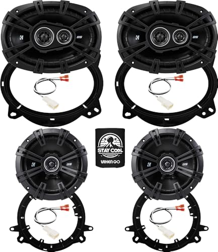 KICKER Speakers 6X9 & 6.5 inch for Toyota 4Runner 2003-2024 Upgrade Kit - 2 Pairs of DS Series with Adapters and Harness, Car Audio Front & Rear Door Speaker DSC69304, 43DSC69304 & DSC6504, 43DSC6504