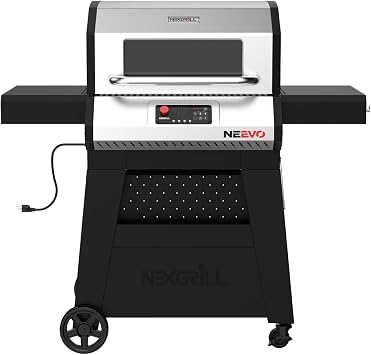Neevo Smart Propane Grill 44,000 BTU, 2-Burner Outdoor BBQ, Electronic Control, 714 Sq In Cooking Space, Cast Iron Grates, App Connected 720-1054