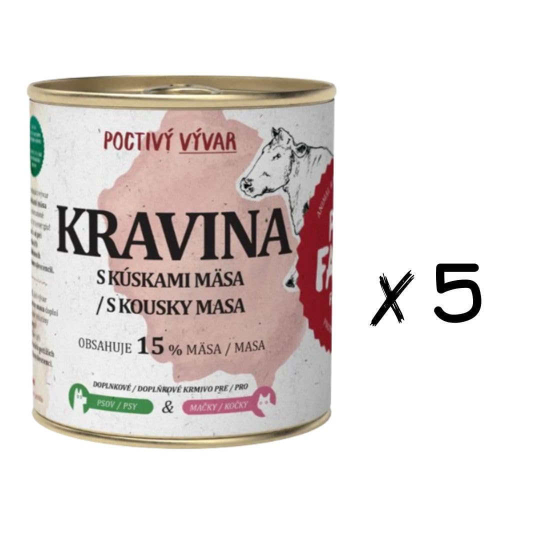 Caldo de Ternera Natural para Perros y Gatos - 5 Unidades x 270 ml - ANIMALUJOS
