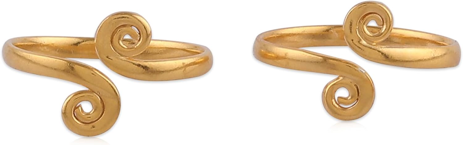 NOVICA No Stone Gold Plated Toe Ring 'Sublime Luminosity'
