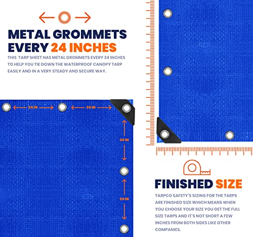 image for Tarpco Safety Heavy Duty 10 Mil Tarp Cover, Waterproof, UV Resistant, 