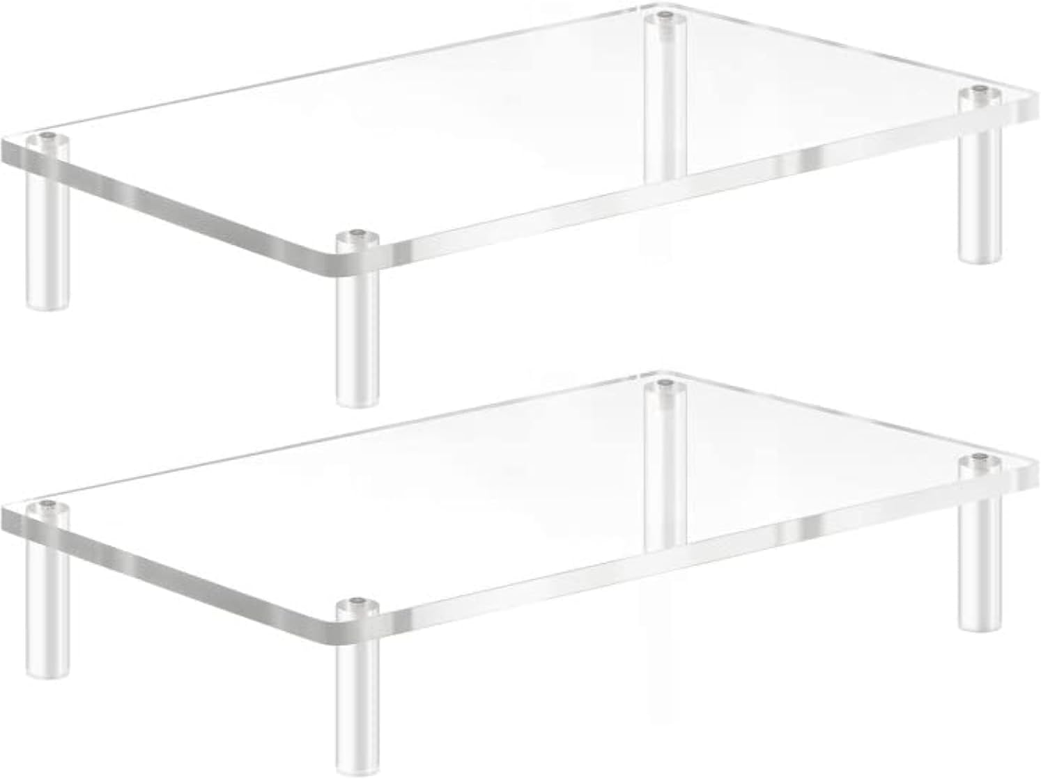 YestBuy Acrylic Monitor Stand Riser, Clear Computer Stand for Laptop, iMac, Pc, Printer, Desktop Ergonomic, Desk Riser Work from Home Accessories Office Supplies Platform Save Space