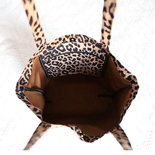 Leopard Tote Bag Women's Vintage Suedette Material Cheetah Printing Shoulder Bag Large Casual Slouchy Travel Bag #TOP6