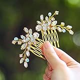 JONKY Bride Wedding Crystal Hair Comb Bridal Hair Pieces Rhinestone Wedding Hair Accessories for Wom