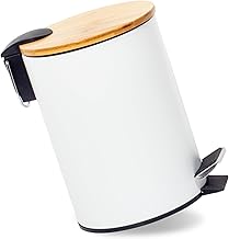 3L Metal Cosmetic Bin, Bathroom Bin with Lid, Bathroom Bin with Soft-Close Mechanism (White 3L)