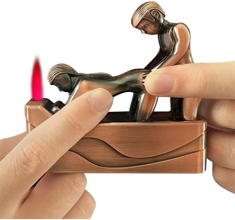 Butane Torch Lighter, Creative Sexy Couple Lighter, Refillable Adjustable Red Jet Flame Torch Lighter, Metal Cool Lighter Men's Gift(C2)