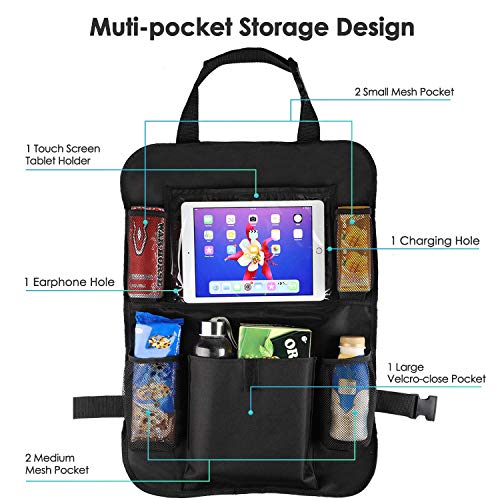 SuppaBizz Car Back Seat Organiser with 11 inch Tablet Holder, 9 Pockets Backseat Protector, Kids Travel Accessory, Pack of 1, Seat Cover Guard, Multi-Pocket Storage Deal