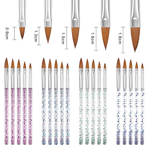KKmoon Conjunto de 5 unidades de canetas para Nail Art Kit Pincéis de unhas Pintura em gel Acrílico
