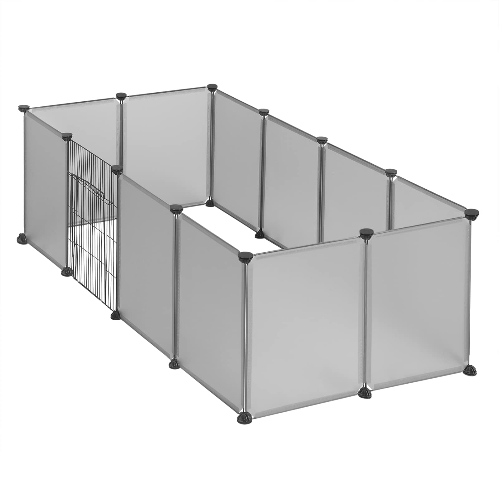 Parque para Mascotas DIY Alambre de Metal Ejercicio Recinto Modular Correr para Mascotas con Puerta Jaula para Animales pequeños para Conejillo de Indias Conejo Jerbo Erizo,Blanco,