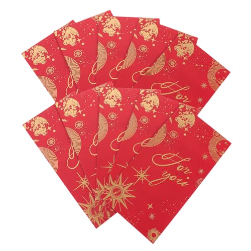 CHICAMPERA 20個入り風お年玉袋 春節祝賀用伝統模様装飾付き現金封筒 幸運と繁栄を祈る赤い祝福ポーチ